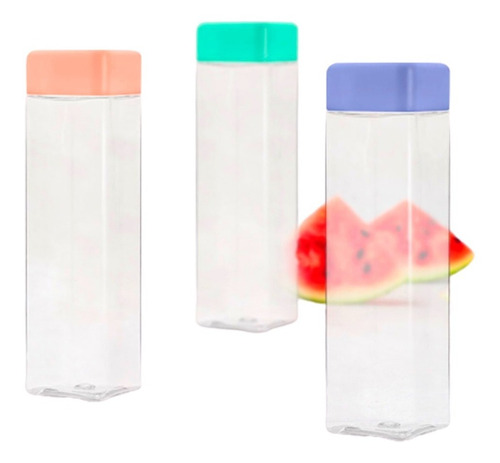 Imagen 6 de 8 de Pack 6 Botellas Deportivas Box Cuadradas Regalo Original Gym