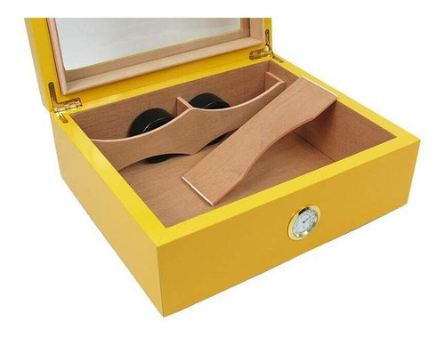 Imagem 4 de 5 de Caixa Umidora Cohiba Umidor Até 50 Charutos Tampa Vidro