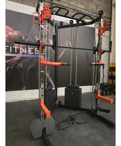 Gimnasio Smith Multifuncional Con Peso Integrado Y Crossover