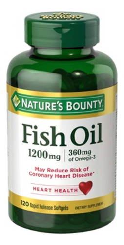 Suplemento em cápsula Nature's Bounty  Fish Oil- ômega 3 Fish Oil- em pote 120 un