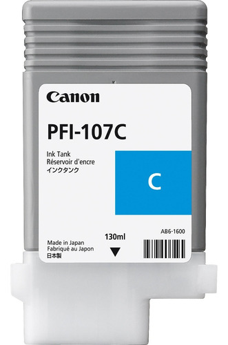 Tanque De Tinta Canon Pfi 107c Cyan 130ml Para Ipf 670 / /v