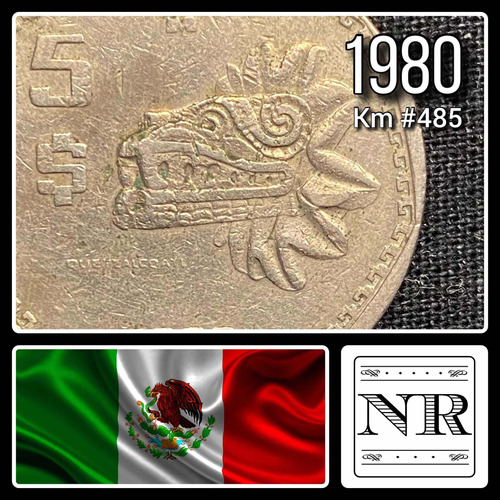 Mexico - 5 Pesos - Año 1980 - Km #485 - Escultura Azteca