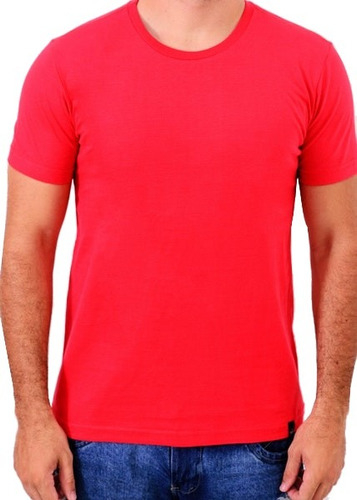 Camiseta Básica 100% Algodão Vermelha Cool Wave