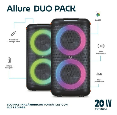 Set De Bocinas Stuffactory Inalambricas Con Luz Led