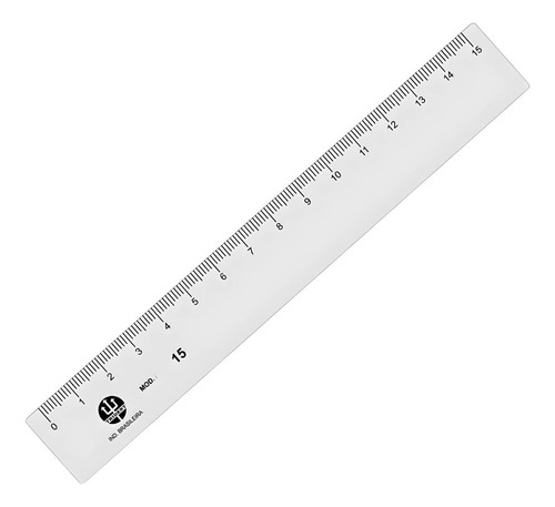 Régua Em Pvc Opaca Trident Branca 15cm Mod Op-15 Cor Variada