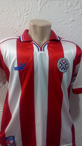 Camisa Seleção Paraguai Puma G Oficial Listrada 2000 Antiga