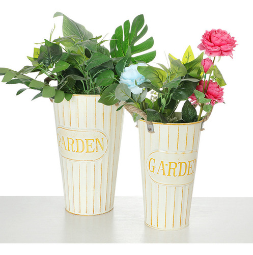 Cubo De Flores Galvanizado Cubo De Hierro Flor