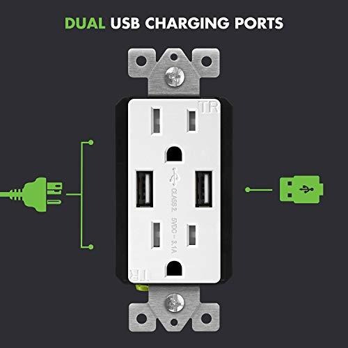 3.1a Usb Outlet Wall 15a Tr Receptaculo Para iPhone XS Max R