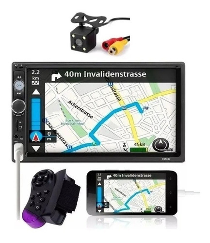 Radio Auto 2 Din Mirror Link+camara Retroceso+comando