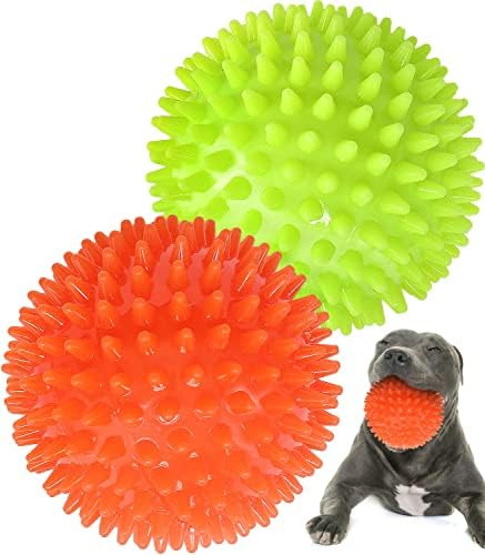 Pweituoet 4.5 Heavy Duty Squeaky Dog Balls Para Perros Medi