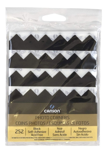 Canson   Foto Esquinas Autoadhesivas, Negro (paquete De 252)