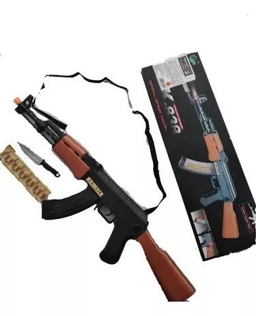 Brinquedo Ak-47 Arminha Lança Dardos E Bolinhas De Gel Grande