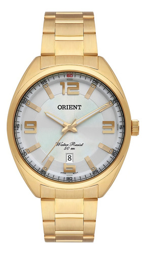 Relógio Orient Masculino Ggss1017p2kx Original Com Cor Da Correia Dourado Cor Do Bisel Dourado Cor Do Fundo Cinza