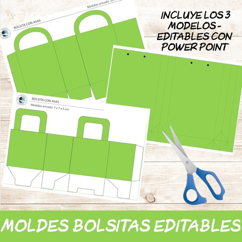 Kit Imprimible Moldes Bolsitas Editables Power Point
