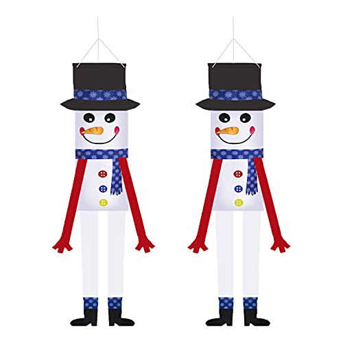 2 Pcs De Windsock De Muñeco De Nieve Amigo, 45 Pulgada...