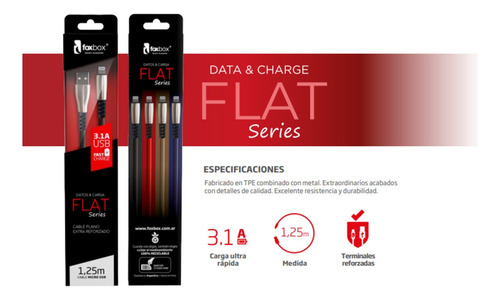 Cable Foxbox Flat Micro Rojo