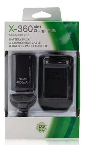 Kit Bateria Cargador Cable Carga Y Juega Para Xbox 360