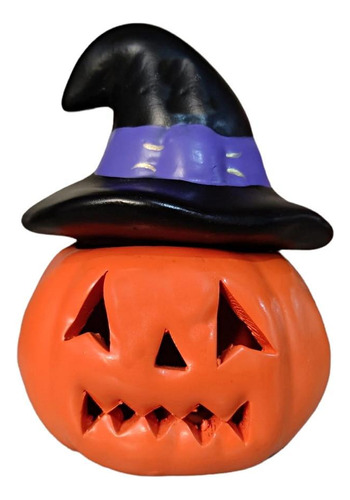 Abobora Com Chapéu - Decoração Mesa De Festa Halloween Roxo