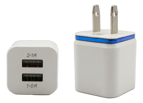 Adaptador Cubo Cargador 2.1a Pared 2 Puertos Usb Mayoreo