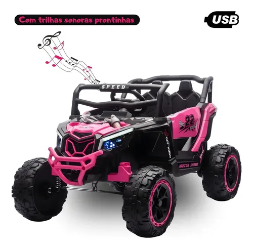 Carro Elétrico Infantil 12v Off Road Com Controle Remoto - Rosa | Frete  grátis