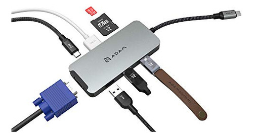 Concentrador Usb C 8 En 1 Adam Elements, 4 K Usb C A Hdmi, 1