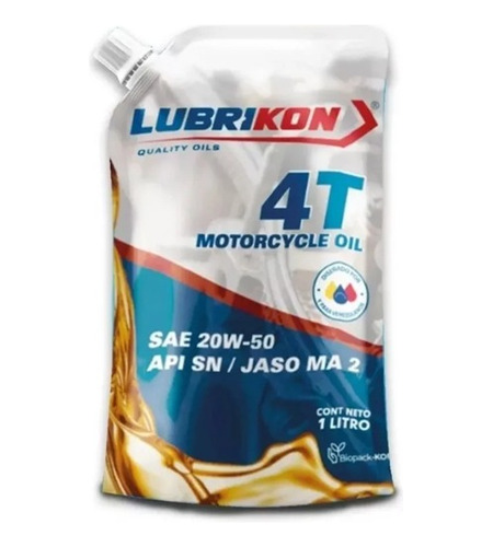 Aceite Mineral 4t 20w-50 Para Motos Lubrikon 1l 