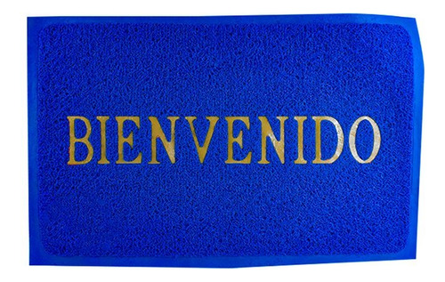 Tapete Welcome De Bienvenida Pvc Con Relace 38 X 58 7041 Ancho 38 Cm Color Azul Diseño De La Tela Fibra Largo 58 Cm