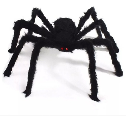 Imagen 1 de 5 de Arañas Gigante Negra Halloween 75cm Profesional Decorativa