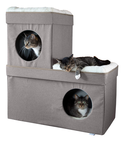 Kitty City Condominio Grande Apilable Para Gatos, Cubo De Ga