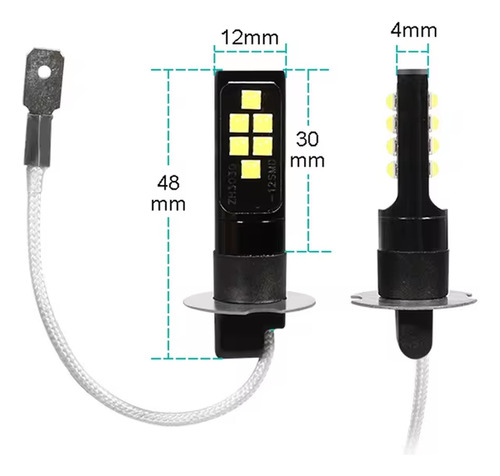 Par Lampada Led Bulbs Farol Milha S10 Blazer 6000k