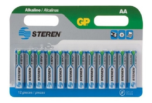 Imagen 1 de 1 de Juego De 12 Baterías Alcalinas Tipo Aa De 1,5 V Bat-aa12