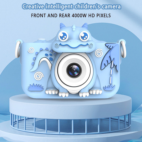 Cámara Dinosaur Hd Con Doble Cámara Para Niños Con Carga Usb