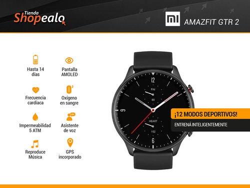 Imagen 2 de 8 de Smartwatch Xiaomiamazfit Gtr 2 Gps Negro Running + Cuotas