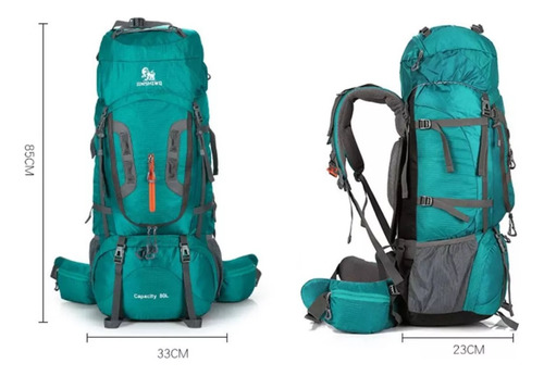 Mochila De Camping Y Trekking Mochilero Viaje 80 Lts Tactica