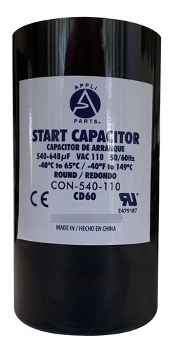Appli Parts Condensador Capacitor Arranque 540-648 Mfd (