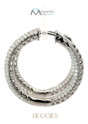 Aretes Tipo Arracadas De Plata 925 Con Moissanitas