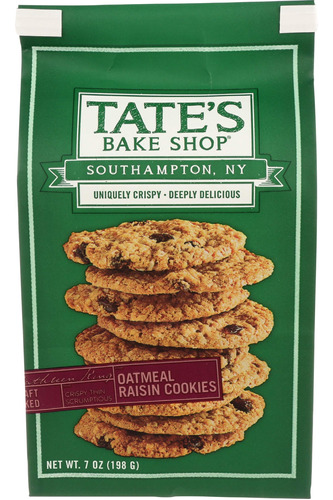 Tates Cookies Pasas De Avena, 7 Oz