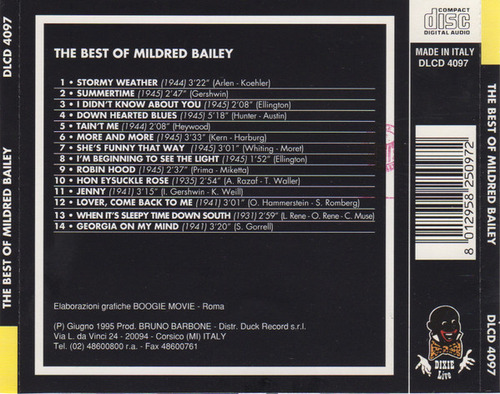 Cd The Best Of Mildred Bailey (mildred Bailey) Estándar