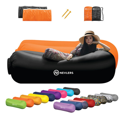 Nevlers Tumbona Inflable - Sofá Inflable Portátil Par#6 Tdac