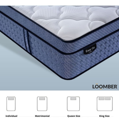 Colchón King Size En Caja Loomber Top Comfort Color Blanco