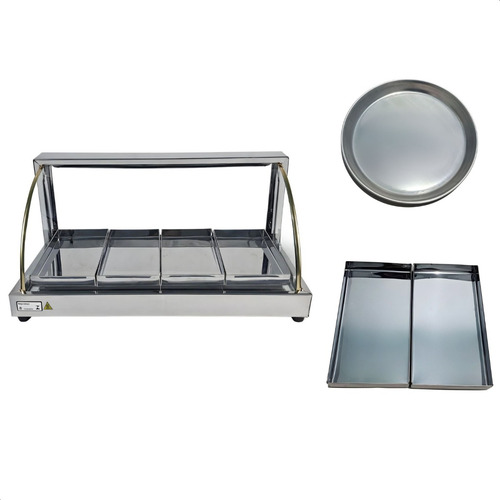 Estufa Vidro Curvo 4 Bandejas Inox Com Selo Do Inmetro 127v