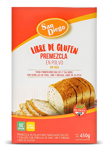 Premezcla Para Pan Semillas San Diego Sin Tacc 450g Pack X3