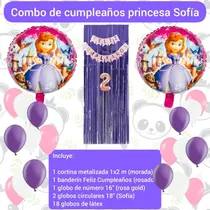 Comprar Combo Decoración Cumpleaños Princesa Sofia Cortina Globos