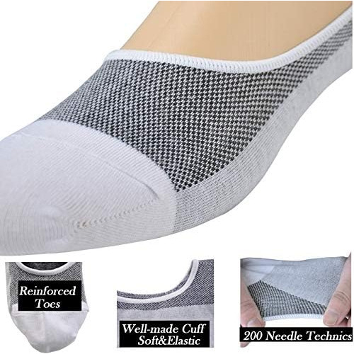 Jormatt 6 Pares Hombres Mujeres Genuino No Show Calcetines C