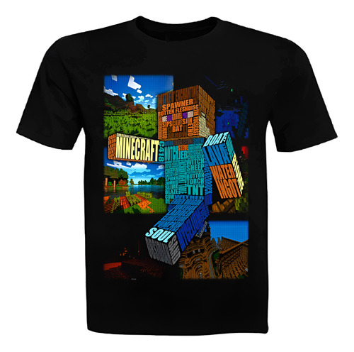 Polera Minecraft Steve, Exclusivos, Moda Unisex, M/corta