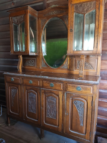 Líquido Por Mudanza! Antiquísimo Mueble Aparador Cristalero 