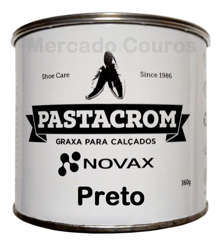 Graxa Para Sapato Profissional Premium Pastacrom Novax 360gr