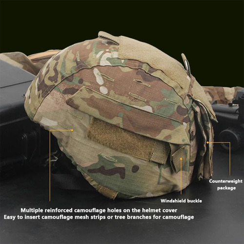 Azb Tactical Airsoft Casco Cover Con Bolsa De Contrapeso El