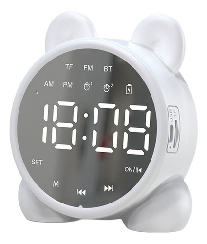 Bocina Bluetooth Inalámbrico Reloj Despertador Carga Usb