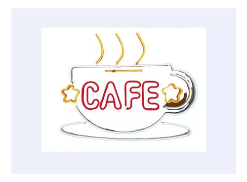 Letrero Led Neon Cafe Con Caza Caliente 60*45cm Luminoso